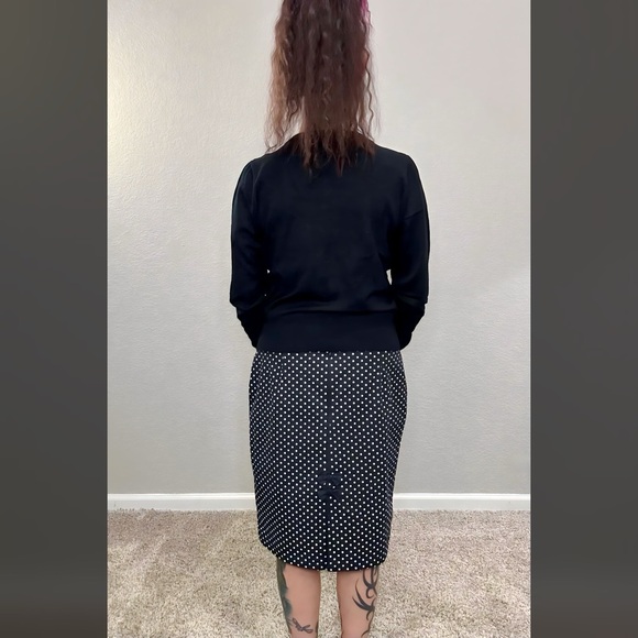 Black White Polka Dot Sourpuss Pencil Skirt XL - Picture 9 of 10